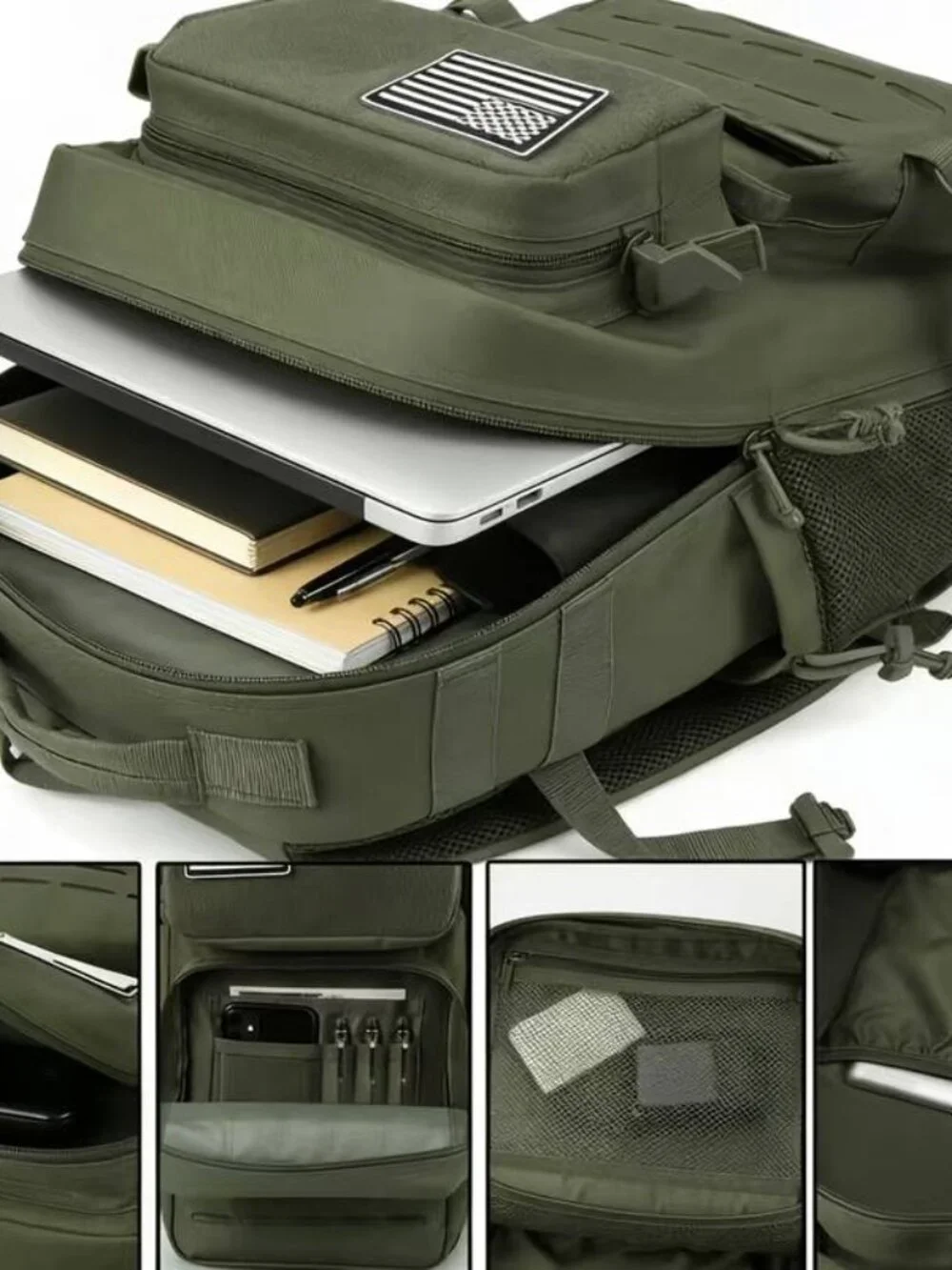 Unisex 25L Office Laptop Backpack with Molle Hiking Trekking Bug Out Dual Cup